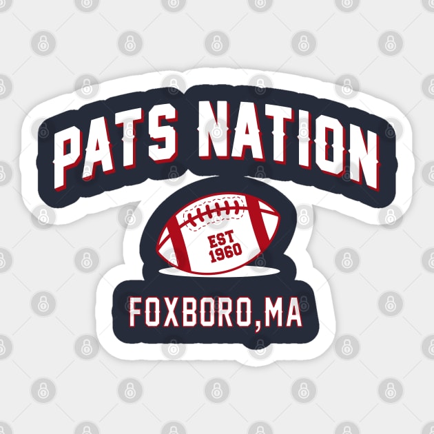 pats nation est 1960 Sticker by rsclvisual